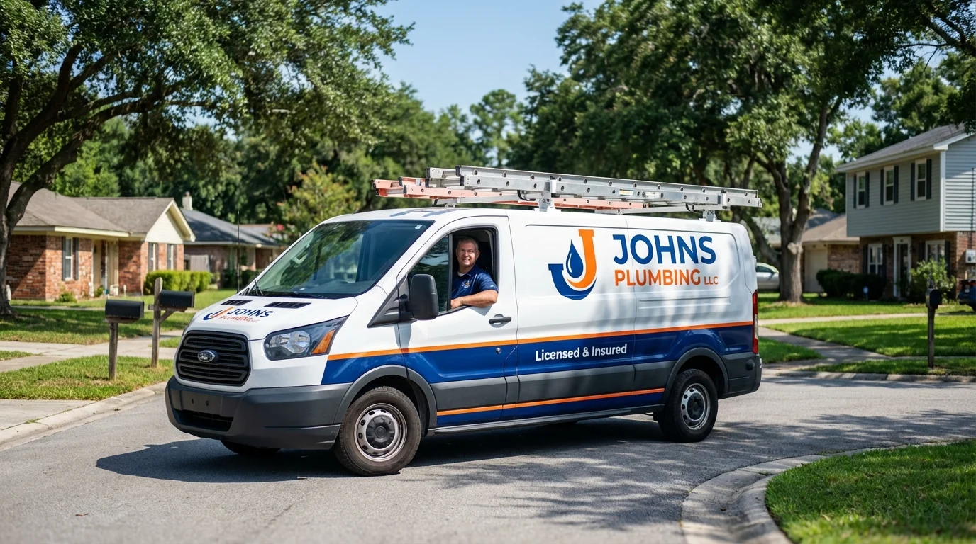 Johns Plumbing LLC service van in Quarryville, PA