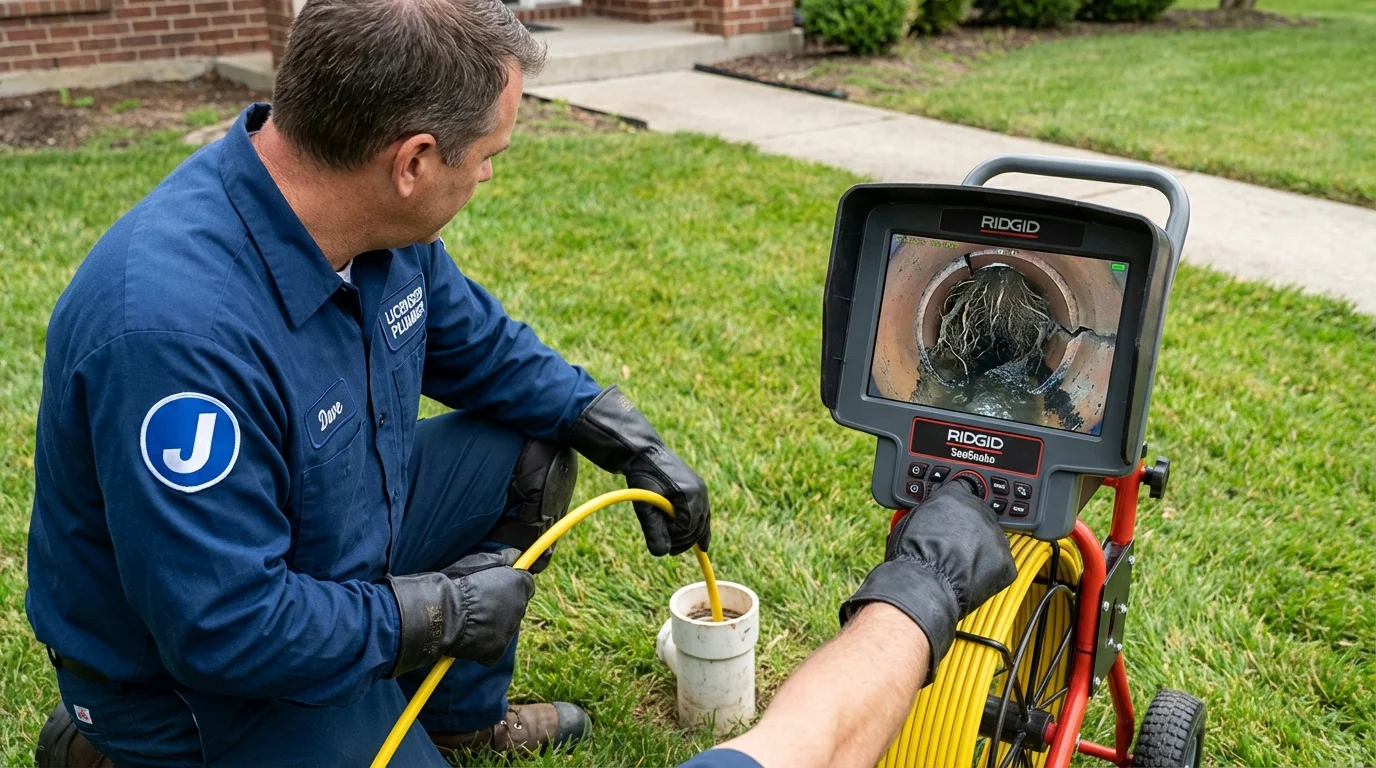 Sewer camera inspection being performed by Johns Plumbing LLC in Quarryville